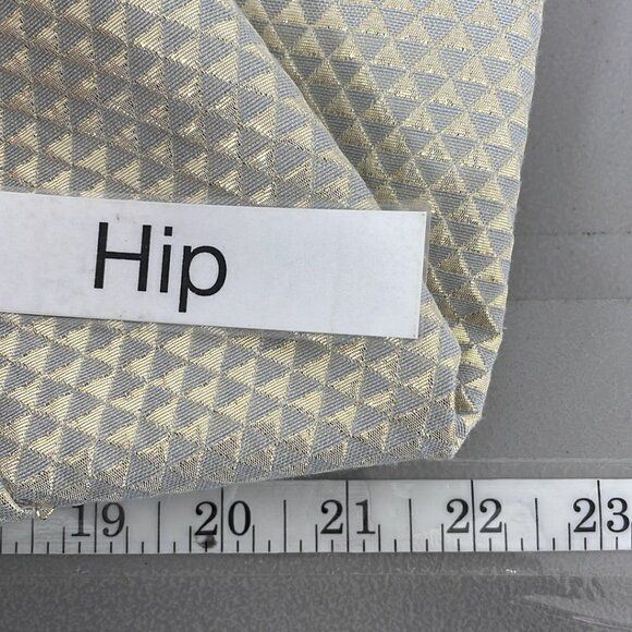 Anthropologie Ganni Mini Skirt Programme Triangle Pockets Gray Gold Medium M - Picture 13 of 14